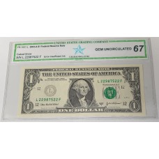 UNITED STATES OF AMERICA 2003 . ONE 1 DOLLAR BANKNOTE . ERROR . INSUFFICIENT INK